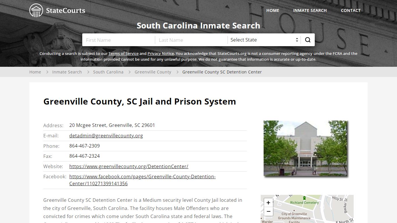 Greenville County SC Detention Center Inmate Records Search, South ...