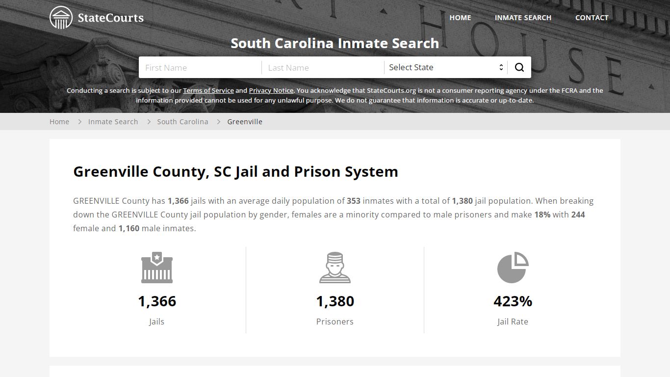 Greenville County, SC Inmate Search - StateCourts